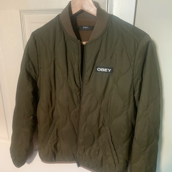 Obey Green Bomber Jacket - Picture 2 of 3